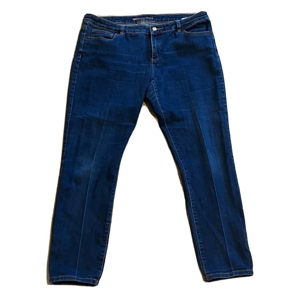 Michael Kors skinny jeans mid rise stretch medium wash 28” inseam size 14
